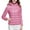 Pink, variant on Women's Puffer Jacket Long Sleeve Hooded Zip Up Quilted Lightweight Down Coat Tops Winter With Pockets