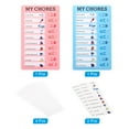 thumbnail image 3 of Uxcell Checklist Board Set, 2 Pcs Plastic Memo Chore Chart Task Schedule with Cardstock My Chore, Pink Blue, 3 of 6