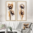 thumbnail image 1 of Designart "Orange Gerbera on Abstract Fusion I" Gerbera Framed Wall Art Set Of 2 - Orange Floral Framed Canvas Set For Living Room Decor, 1 of 6