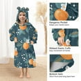 thumbnail image 3 of FORMRS Wearable Blanket Hoodie with Sleeves for Kids Cozy Flannel Sweatshirt, Blue Oranges, 3 of 7