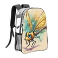 thumbnail image 3 of Zufioo Cartoon Dragonfly Art Print Transparent Backpack, 16-inch PVC Waterproof Schoolbag, Suitable for Campus Work and Travel, Unisex, 3 of 7