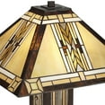 thumbnail image 4 of Franklin Iron Works Drake Mission Tiffany Style Table Lamp 25 1/2" High Bronze with Table Top Dimmer Nightlight Stained Glass for Bedroom Living Room, 4 of 8