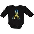 thumbnail image 3 of Inktastic Down Syndrome Awareness Blue and Yellow Hearts Ribbon Boys or Girls Long Sleeve Baby Bodysuit, 3 of 5