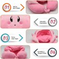 thumbnail image 2 of Almohada cervical en forma de U, almohadilla de viaje rellena de felpa rosa, 2 of 5