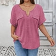 thumbnail image 4 of zbxnLI Plus Size Womens V Neck Shirts Top Casual Dressy Short Sleeve Tunic Shirt Summer Work Business Outfits XL-5XL, 4 of 5