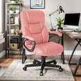 thumbnail image 6 of Furmax High-back Executive Office Chair With Lumbar Support Height Adjustable Swivel Seat PU Leather, Pink, 6 of 7