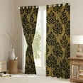 thumbnail image 3 of Castle Fairy Bohemian Black Damask Blackout Curtains Set of 2 (52x84 Each) for Boys Girls,Exotic Style Traditional Floral Flower Window Curtains,Retro Vintage Boho Curtains and Drapes Home Decor, 3 of 6