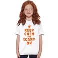 thumbnail image 3 of Halloween Keep Calm and Scary On Crewneck T Shirts Boy Girl Teen Brisco Brands X, 3 of 6