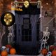 thumbnail image 1 of Fantasma colgante de Halloween, cortina de fantasma volador aterrador de Halloween, cortina de puerta de esqueleto de Halloween, con luces LED y sonidos, para decoraciones colgantes de Halloween, 1 of 5