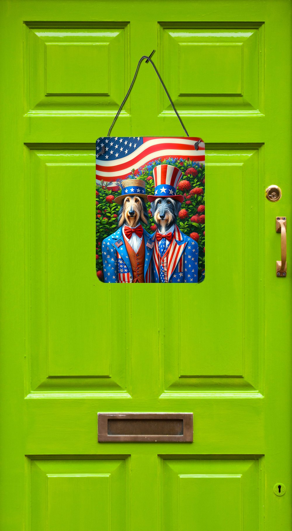 All American Scottish Deerhound Wall or Door Hanging Prints 12 in x 16 in