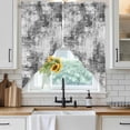 thumbnail image 6 of Black Grey Ombre Swag Valances for Windows, Kitchen Curtains 36 Inch Length 2 Panels Set, Gradient Abstract Art Vintage Short Curtains for Small Windows Rod Pocket Cafe Curtains Drapes 28"x36", 6 of 8