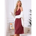 thumbnail image 2 of DARING DIVA Women's Sleeveless Double Spaghetti Strap V Neck Nightgown M Red, 2 of 7