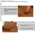 thumbnail image 3 of UIXE Swivel Barrel Accent Chair, Mid Century Modern Arm Chair for Living Room, Bedroom, Comfy Club Reading Lounge Sofa Corner Chairs for Adults (Leather Light Brown, Set of 1), 3 of 7