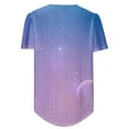 thumbnail image 7 of RYRJJ Womens T Shirts Short Sleeve Pleated Dressy Casual Crewneck Summer Tops Gradient Tie Dye Cute Tunic Eyelet Blouses(Navy Blue,S), 7 of 7