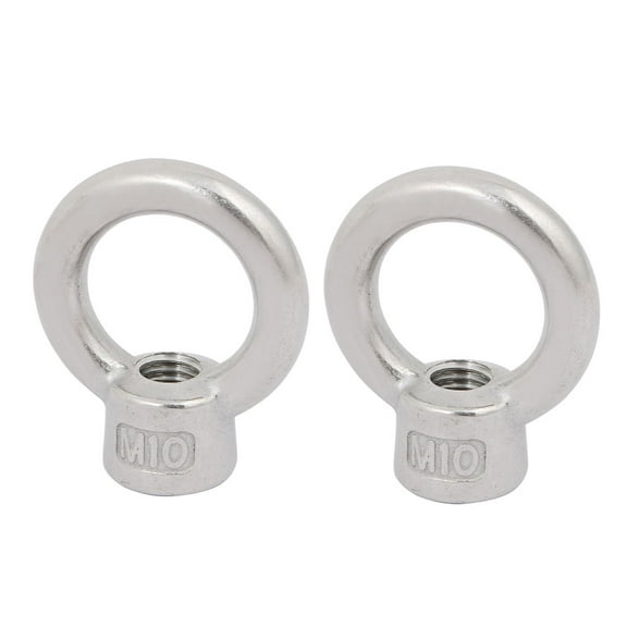 Uxcell M10 Thread 304 Stainless Steel Japanese Style Ring Shaped Lifting Eye Nut 2Pcs