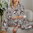 thumbnail image 4 of Goofa Halloween Gnome Printed Women’s 2 Piece Pajama Set Super,Pajamas Women's Long Sleeve Sleepwear Soft Button Down Loungewear Pjs Lounge Set Nightwear-Medium, 4 of 9