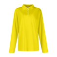 thumbnail image 5 of Womens Long Sleeve Collared Polo Shirts V Neck Button Down, Casual Athletic Golf Sport Tee Tops Yellow 3XL, 5 of 6
