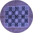 thumbnail image 1 of Ahgly Company Machine Washable Indoor Round Abstract Blue Modern Area Rugs, 8' Round, 1 of 4