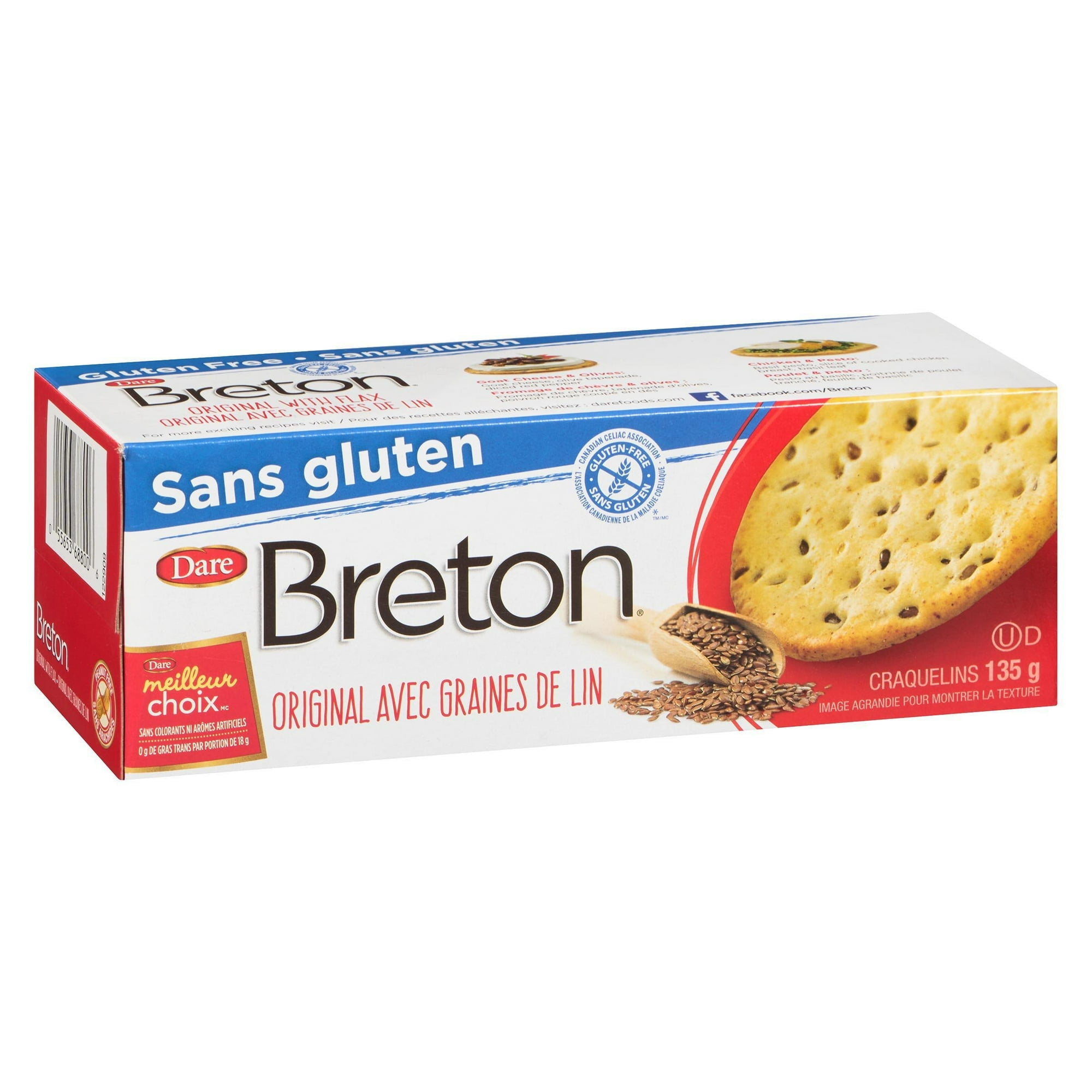 Breton Gluten Free Original with Flax Crackers, Dare, 135 g