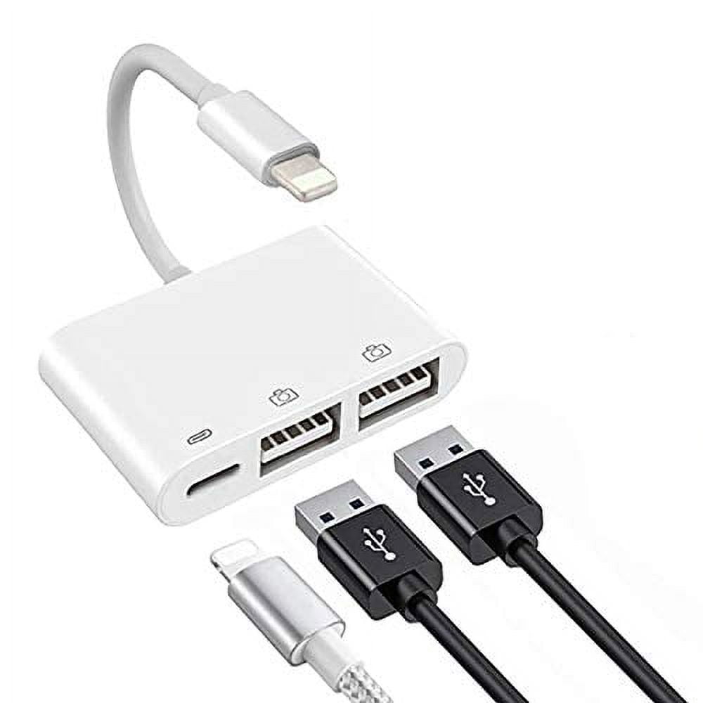 rosyclo Apple MFi Certified iPhone Headphone Adapter Splitter, 2 in 1 Dual  Lightning Converter Cable Dongle Music+Charge+Call+Volume
