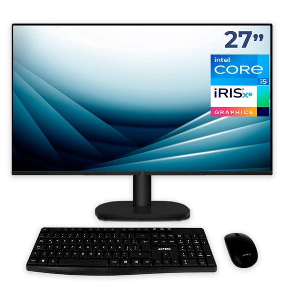 Computadora Escritorio Mini PC ECS LIVA Z5 Intel Core I5 1335U 16GB DDR4 SSD 512GB Monitor 27" 1ms 120Hz Teclado Mouse WiFi 6 W11H-T Oficina, estudio y hogar