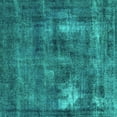 thumbnail image 1 of Ahgly Company Machine Washable Indoor Square Oriental Turquoise Blue Industrial Area Rugs, 8' Square, 1 of 4