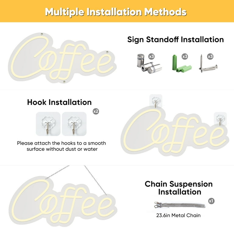 Caffee Time Light Up Illuminated Sign buy Box | Adapter Led Powered | Wall Art