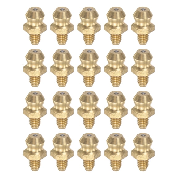 Uxcell Brass Straight Grease Fitting M4 x 0.7mm Thread Hydraulic Grease Fitting Accessories, 20Pcs