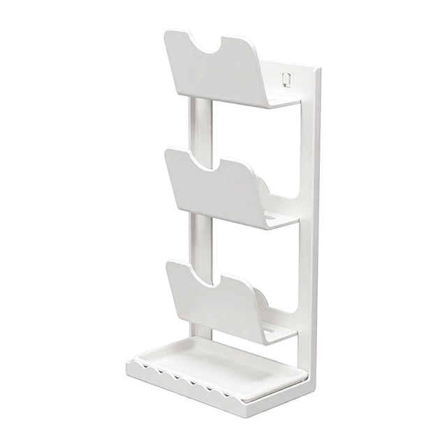 Soporte para tapa de olla, estante para utensilios montado en la puerta del gabinete o en la pared, fácil de limpiar para un uso fácil y Blanco de 3 niveles