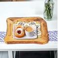 thumbnail image 3 of Elegant Wood Serving Tray with Hand-Painted Tiles - Rustic Rope Handles, 3 of 5