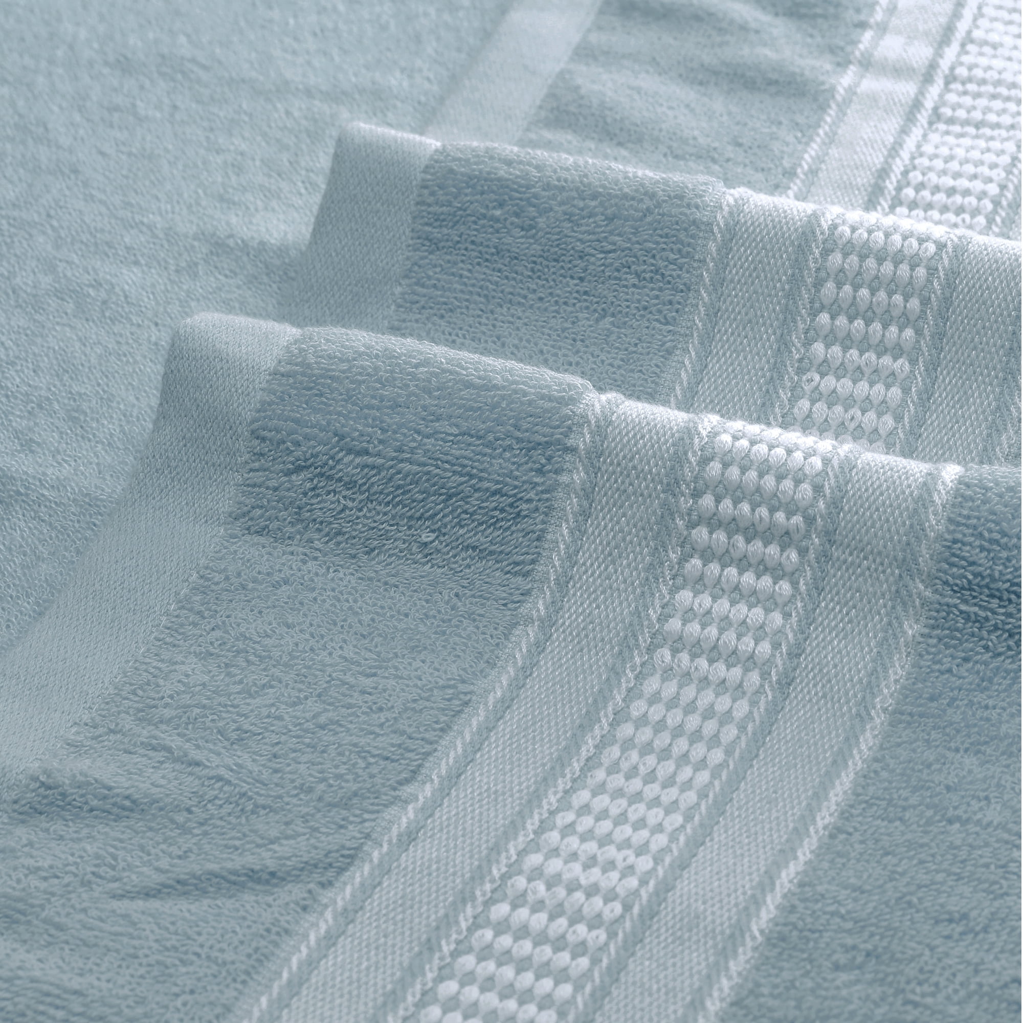 Unique Bargains 100% Cotton 2 Pack Solid Bath Towels Quick Dry and Absorbent Blue