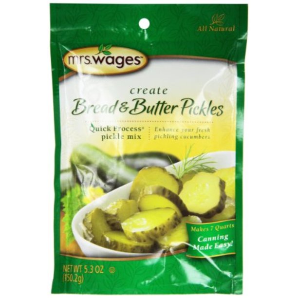 mrs. wages bread n butter pickle mix, 5.30ounce packets, (pack of 6