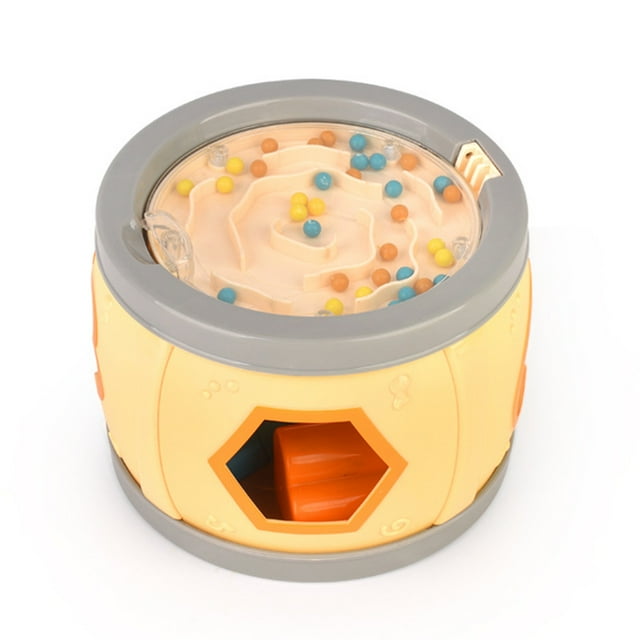 Yellow Childrens Percussion Instrument Set With Tambourine And Blocks Sensory Development Toy For Infants 5.9 Inch Height