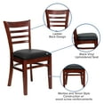 thumbnail image 4 of Flash Furniture HERCULES Series Ladder Back Mahogany Wood Restaurant Chair - Black Vinyl Seat, 4 of 11