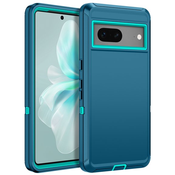I-HONVA For Google Pixel 7A Case,3-Layer Military Grade Drop Protection Anti-Slip Rugged Shockproof Dustproof Protection 6.2 inch Phone Case,Turquoise