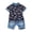 Blue, variant on Uccdo Toddler Boys Casual Outfits Set Short Sleeve Dinosaur T-Shirts Tops Blouse+Shorts 3M-4T