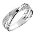 thumbnail image 4 of tredstone Women Ring Double Circle Rhinestone Ring Simple Style Girl Hand Jewelry Weight-losing Jewelry, White K, Size 6, 4 of 6