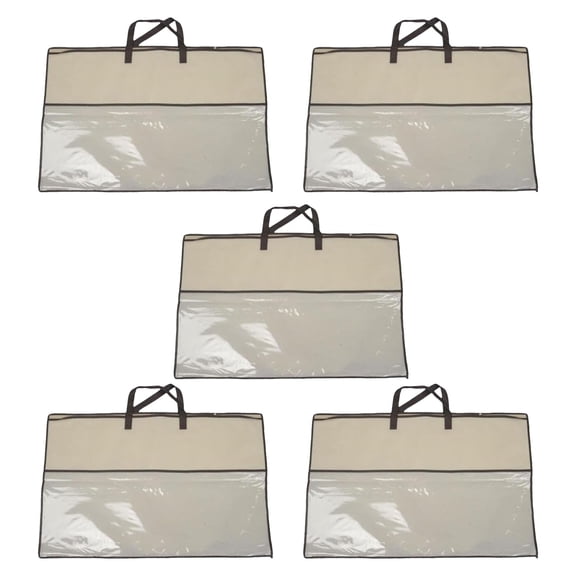 Large Capacity 40x55cm Pillow Storage Bag, Zippered Nonwoven with Handles for Bedding Travel Home