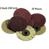 25 Pieces - 3 Inch 120 Grit Roll Lock Sanding And Grinding Discs - For Rotary Tools, Die Grinder, Drill, Carpenters, Woodworking - By Katzco