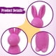 thumbnail image 5 of Conejito de Pascua flocado, decoración de Pascua, figura de conejo flocado para balcón Rosa roja, 5 of 6