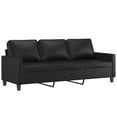thumbnail image 5 of vidaXL 2 Piece Sofa Set with Cushions Black Faux Leather, 5 of 8