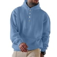 thumbnail image 1 of WILLBEST Sudaderas Navideñas para Hombre, Otoño e Invierno, Sudadera De Manga Larga con Capucha, Botones, Cuello Redondo, Color Liso XXXXXGrande, 1 of 4