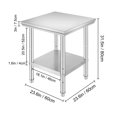 thumbnail image 5 of KFFKFF 24 x 24 x 31 Inch Durable Stainless Steel Work Table, Up to 700 lbs, Robust Metal Prep Table with Adjustable Feet for Commercial Kitchen, Garage, 5 of 9