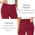 thumbnail image 5 of EDFBUYKRS Female Women Pants Casual Black Wide Leg Dress Pants for Women Petite Bootcut Dress Pants for Women Solid High Waisted Straight Pant Regular Business Casual Work Trousers with Pockets S, 5 of 7