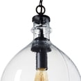 thumbnail image 4 of CASAMOTION Wavy Hammered Hand Blown Glass Pendant Light, Clear, 11", 4 of 8