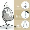thumbnail image 2 of Sesslife Adult Steel Egg Hanging Chair with Soft Cushion and Pillow for Bedroom Patio Balcony, Red, 2 of 6