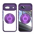 thumbnail image 5 of Allytechgroup Google Pixel 8A Clear Case with Tempered Glass Camera Lens Protector, Military Grade Shockproof Kickstand Bumper Anti-Scratch Anti-Yellow Back Cover Case for Google Pixel 8A, Darkpurple, 5 of 9
