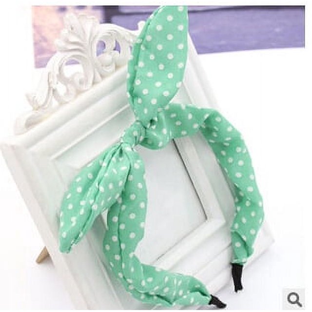 Accesorios para el cabello con tocado, diadema con orejas de conejo y diseño de bandera de arroz, diadema con lazo de lunares a la moda, aplicación de tema fresco y dulce