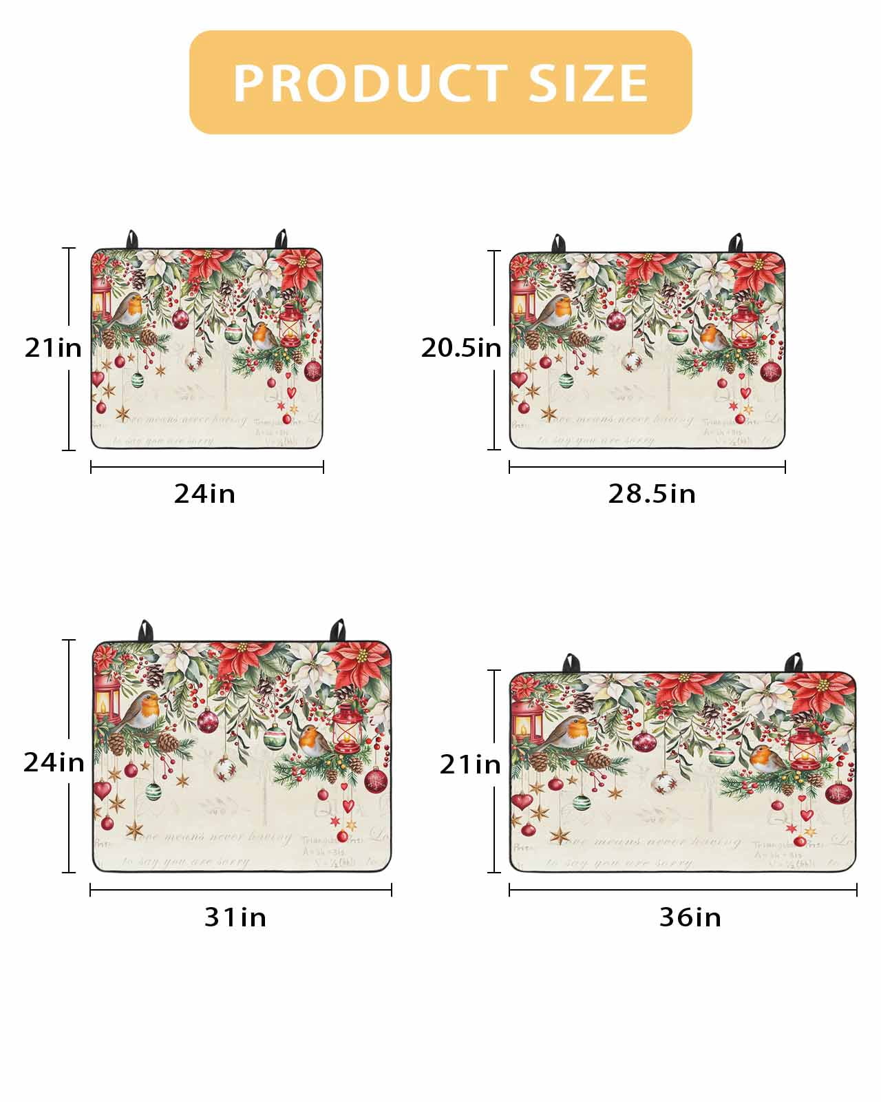 Large Induction Cooktop Protector Mat Red Christmas Stove Top Covers for Electric Stove, Xams Tree Winter Poinsettia Pine Cones Farmhouse Decorative Stove Burner Cover Mats, Glass Top Stove Cover