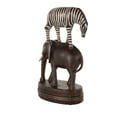 thumbnail image 6 of 9" x 16" Multi Colored Polyresin Stacked Safari Animals Sculpture with Round Base, by DecMode, 6 of 9